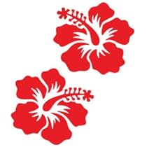 Amazon.co.jp: ハイビスカス 2枚組 車 ステッカー バイク 赤 各約縦